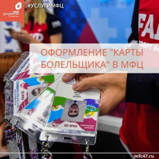 В МФЦ Ленинградской области можно оформить карту болельщика.